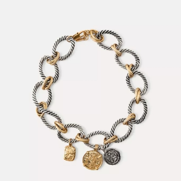 Zara Gold and Silver Statement Necklace - Picture 2 of 3